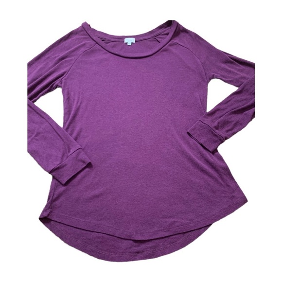 KISMET Woven Top With Long Sleeves & Scoop Neck Plum/Purple Size Medium - Picture 6 of 10